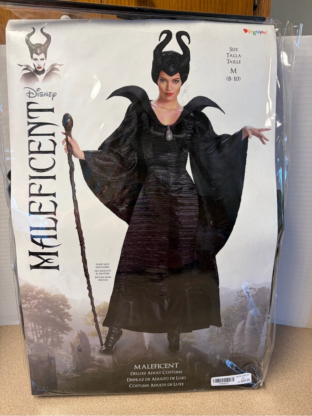 Disney Maleficent Deluxe Black Costume with Horned Headpiece size medium adult